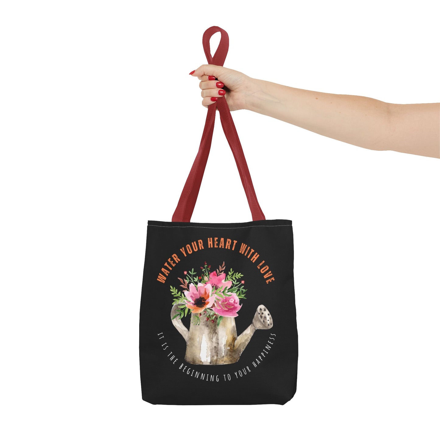 "Water Your Heart With Love. It is the beginning to your happiness" Tote Bag