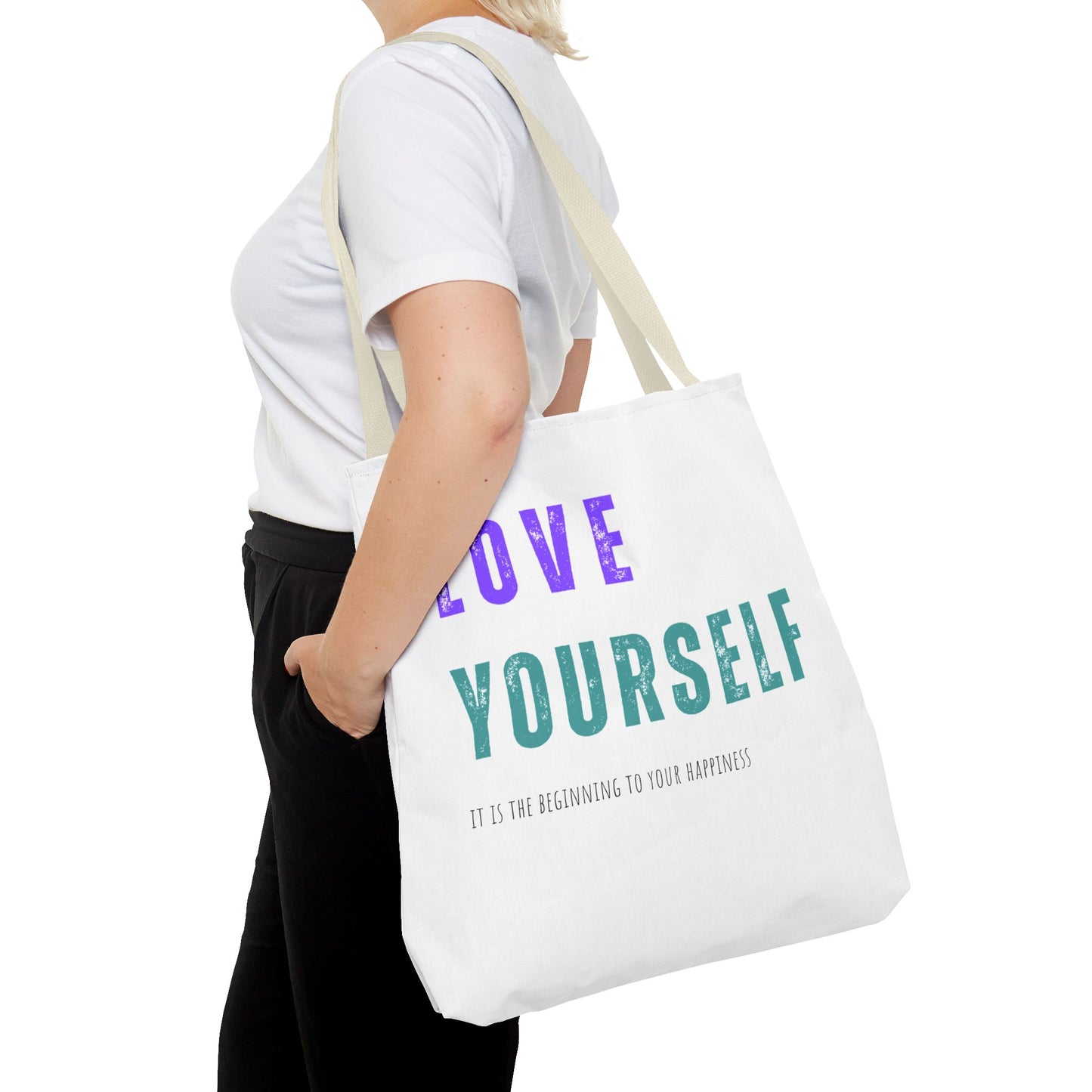 "Love Yourself ...it is the beginning to your happiness" Tote Bag