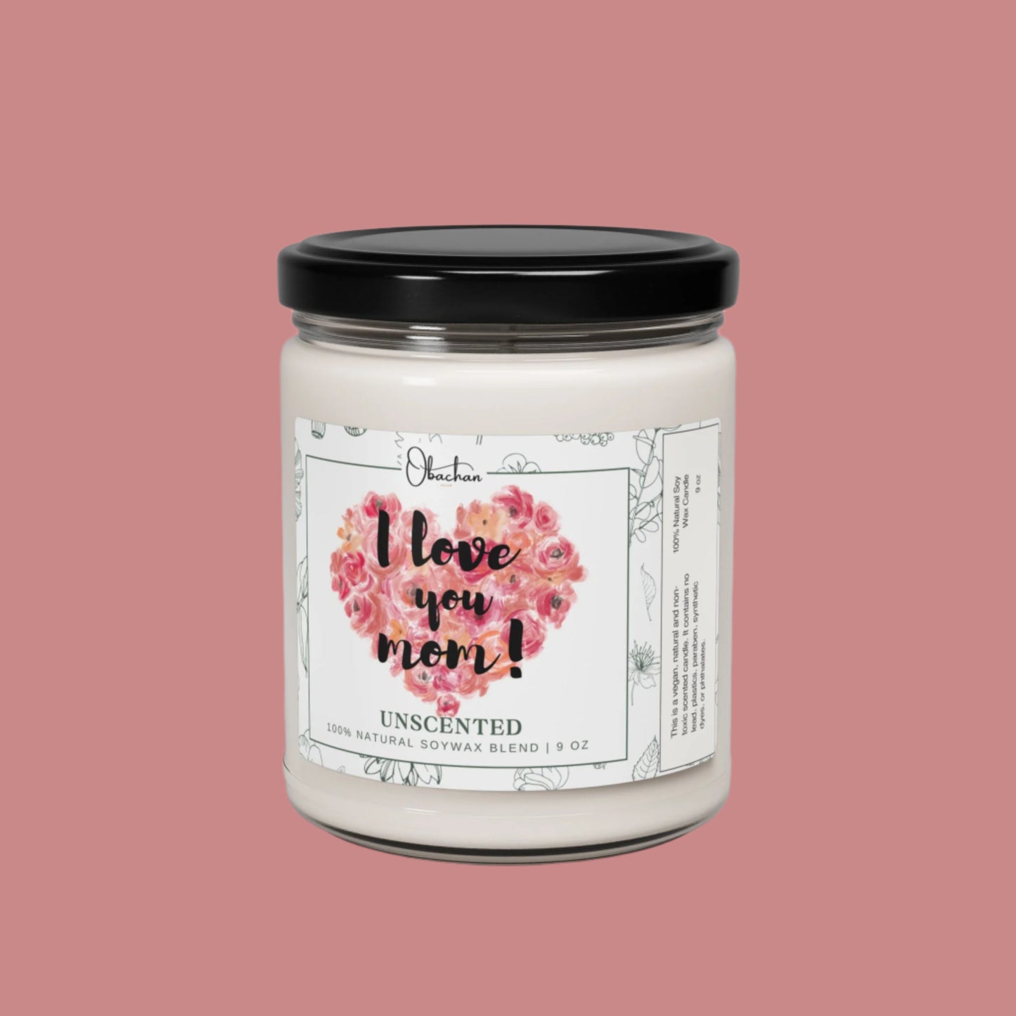 Unscented Soy Candle, 9oz