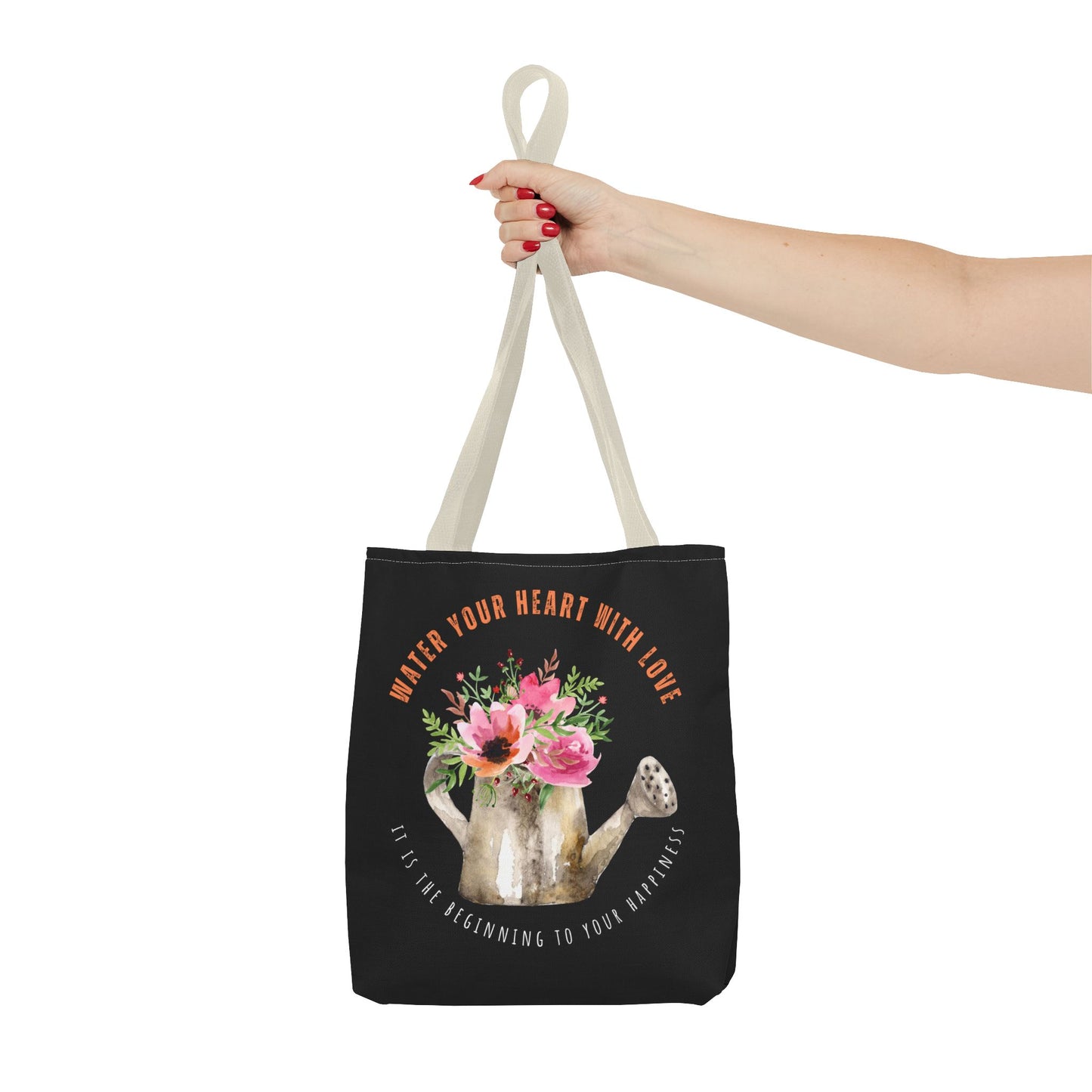 "Water Your Heart With Love. It is the beginning to your happiness" Tote Bag