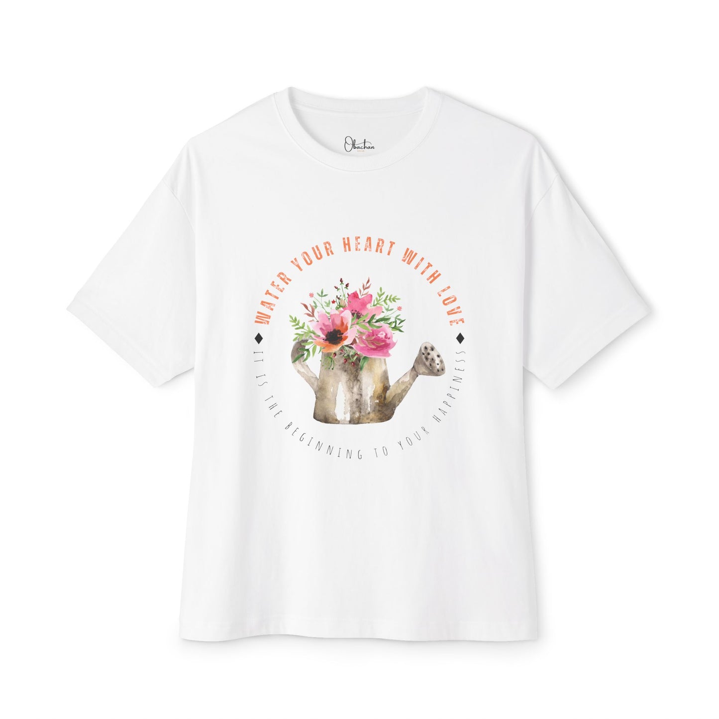 "Water Your Heart with Love" Oversized Boxy T-shirts