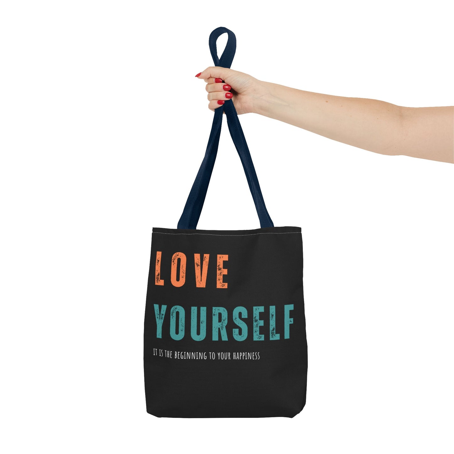 "Love Yourself. It is the beginning to your happiness" Tote Bag