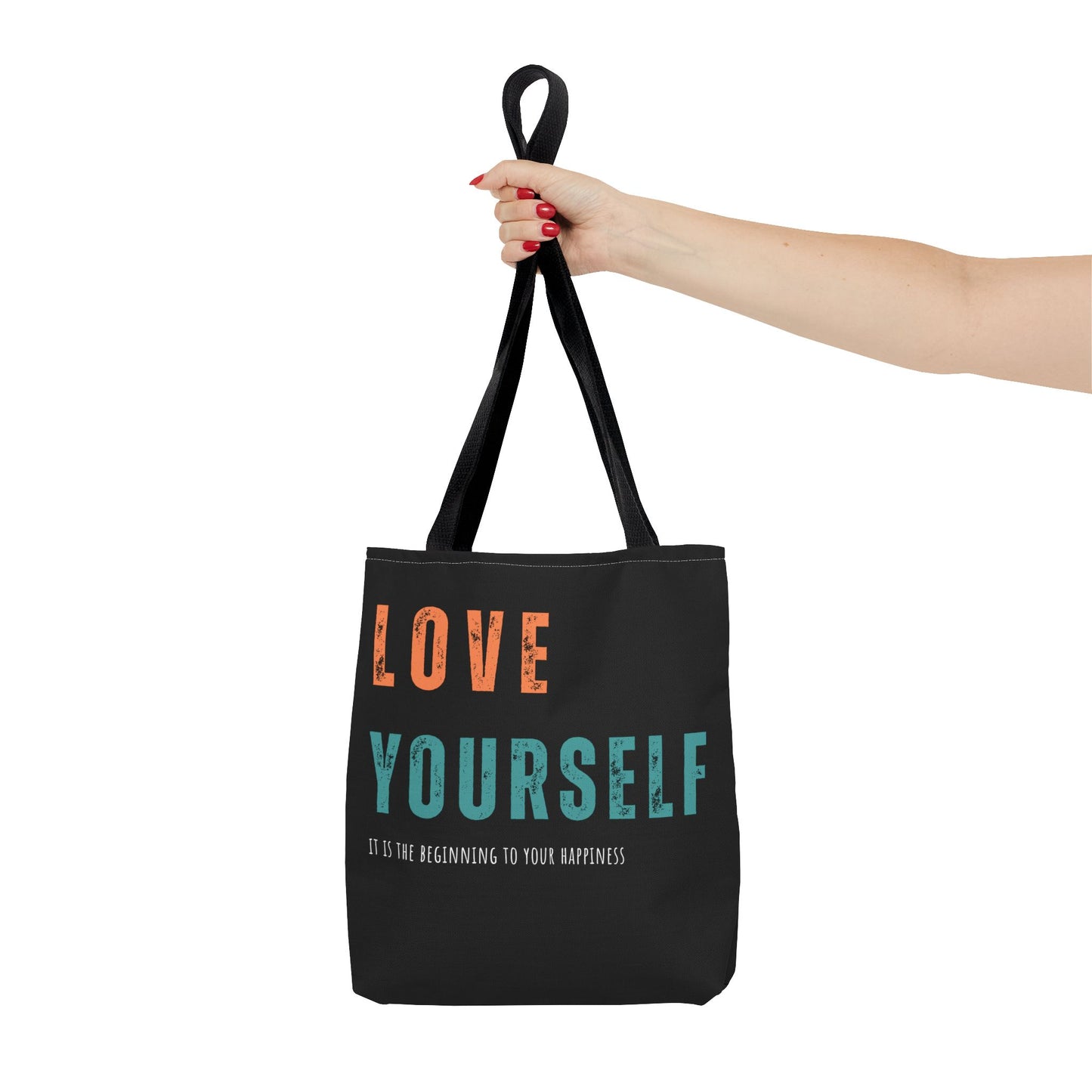 "Love Yourself. It is the beginning to your happiness" Tote Bag