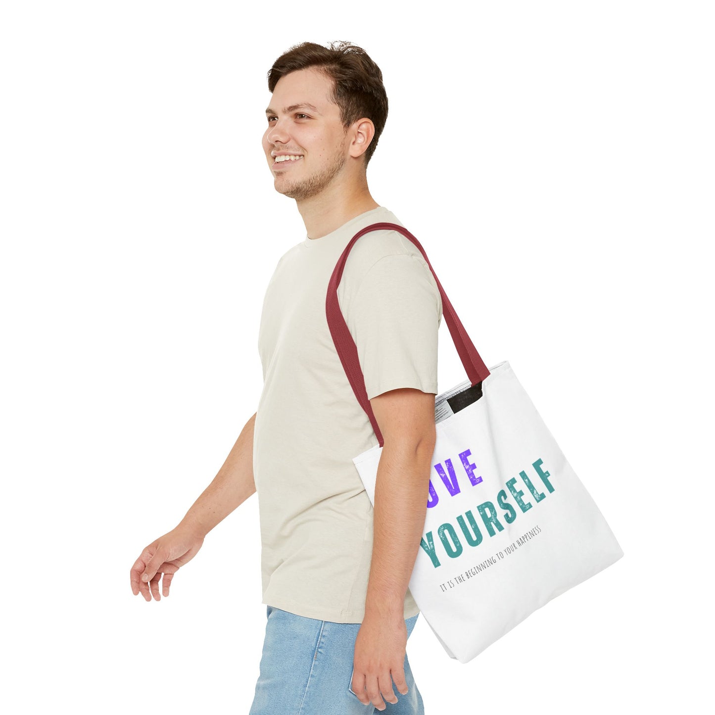 "Love Yourself ...it is the beginning to your happiness" Tote Bag