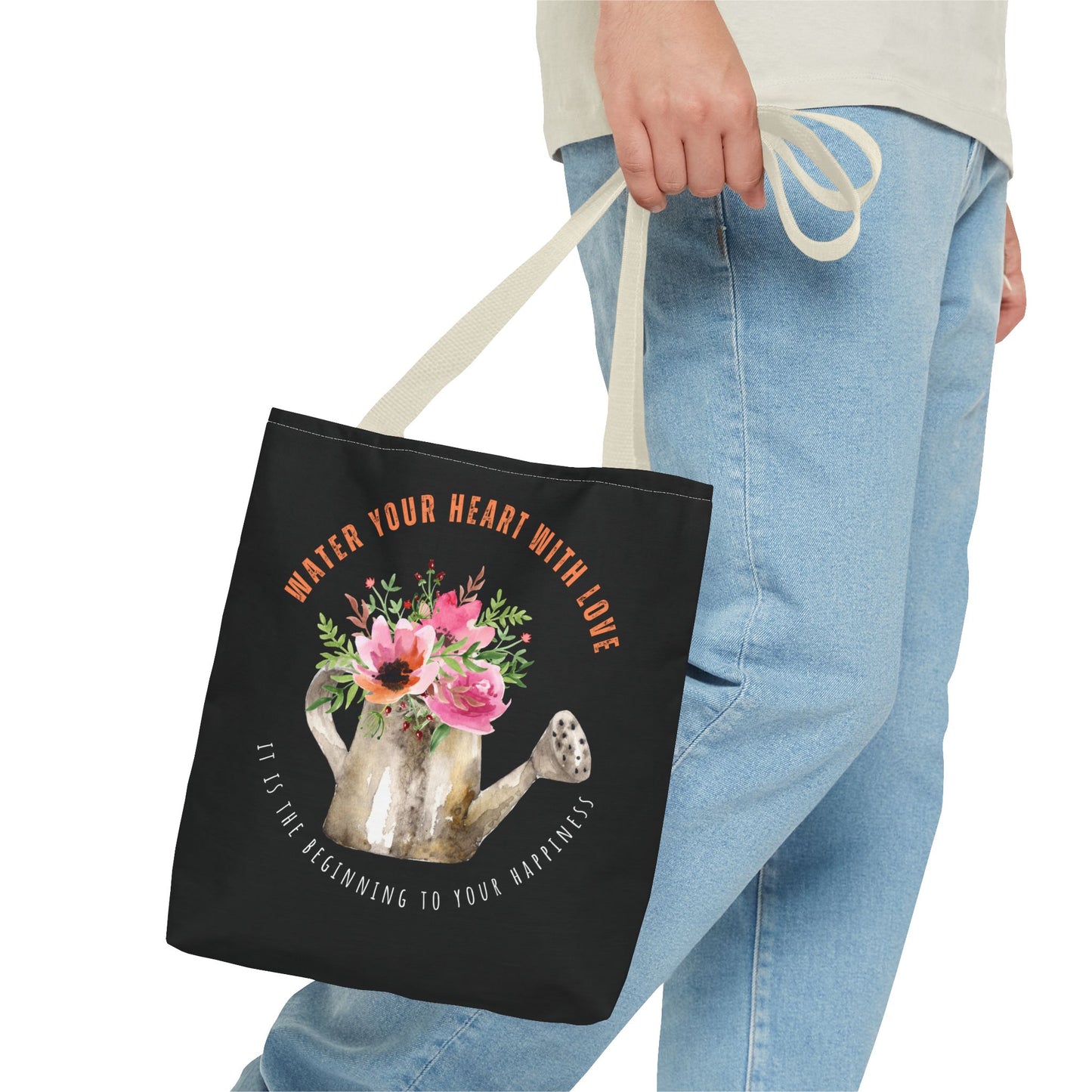 "Water Your Heart With Love. It is the beginning to your happiness" Tote Bag