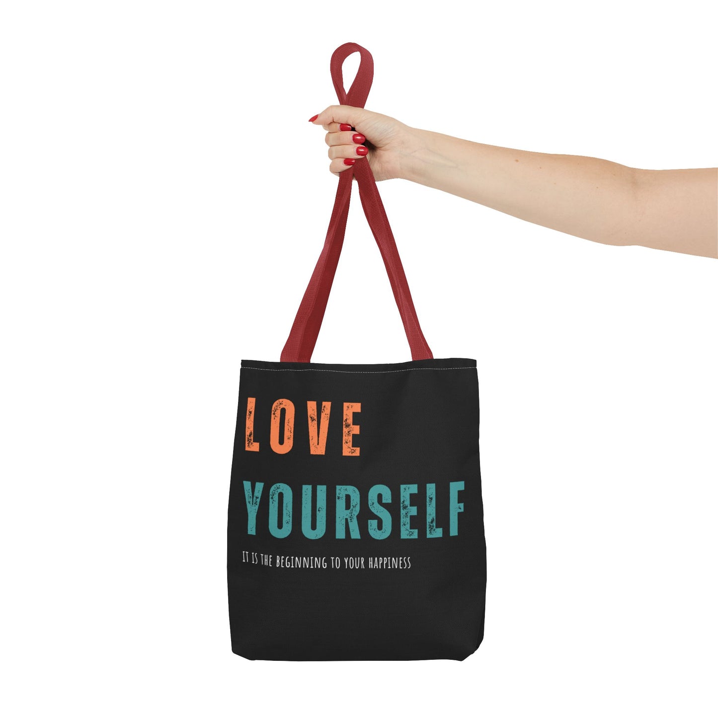 "Love Yourself. It is the beginning to your happiness" Tote Bag