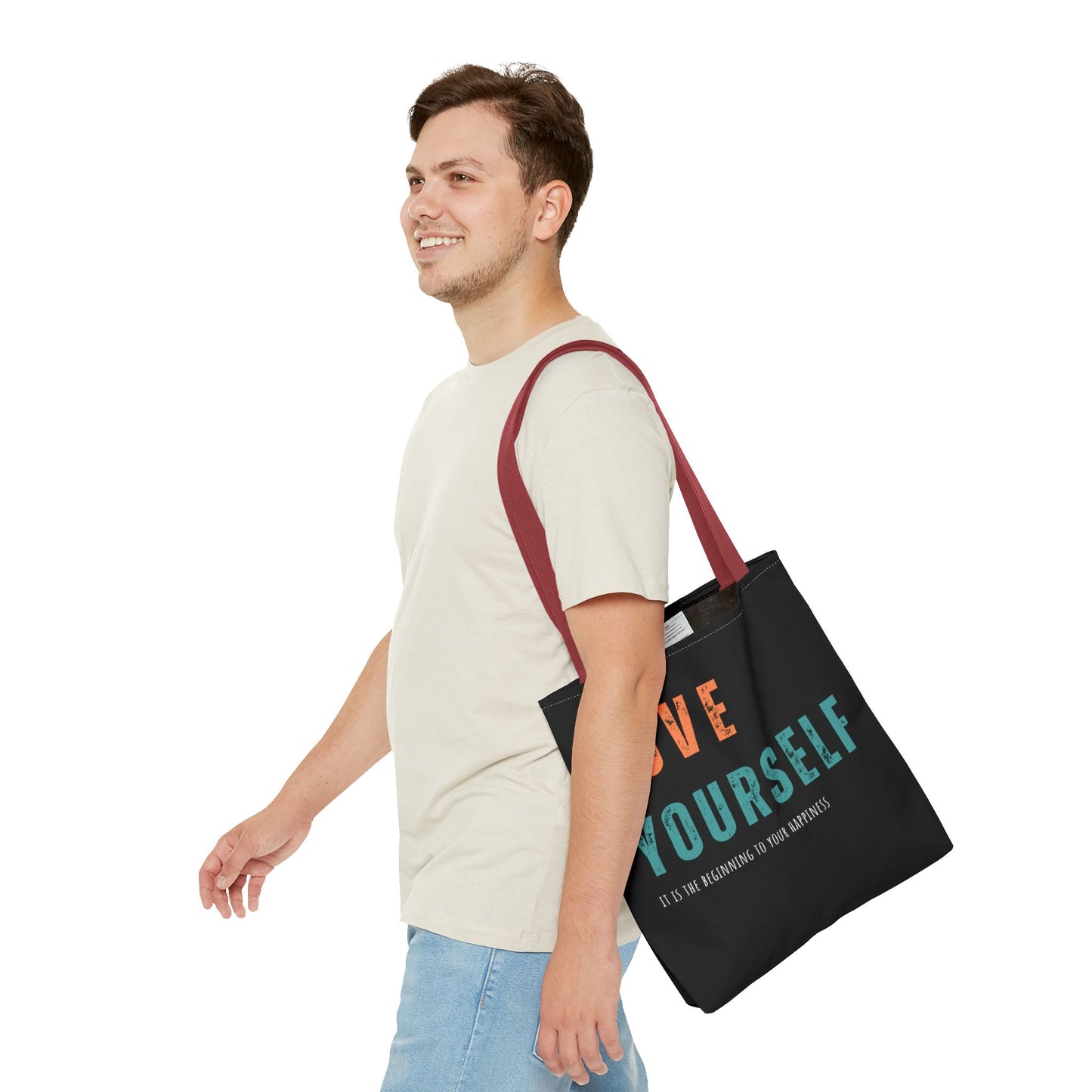 "Love Yourself. It is the beginning to your happiness" Tote Bag