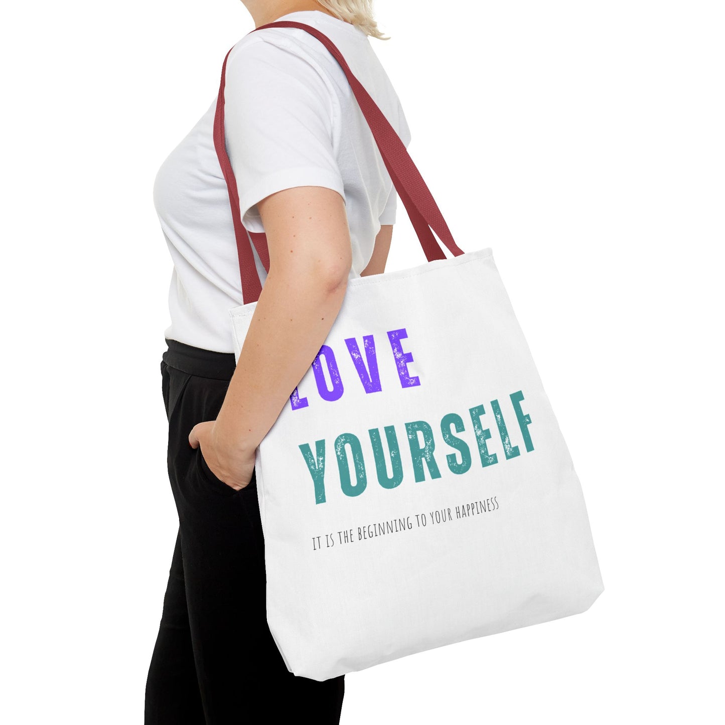 "Love Yourself ...it is the beginning to your happiness" Tote Bag