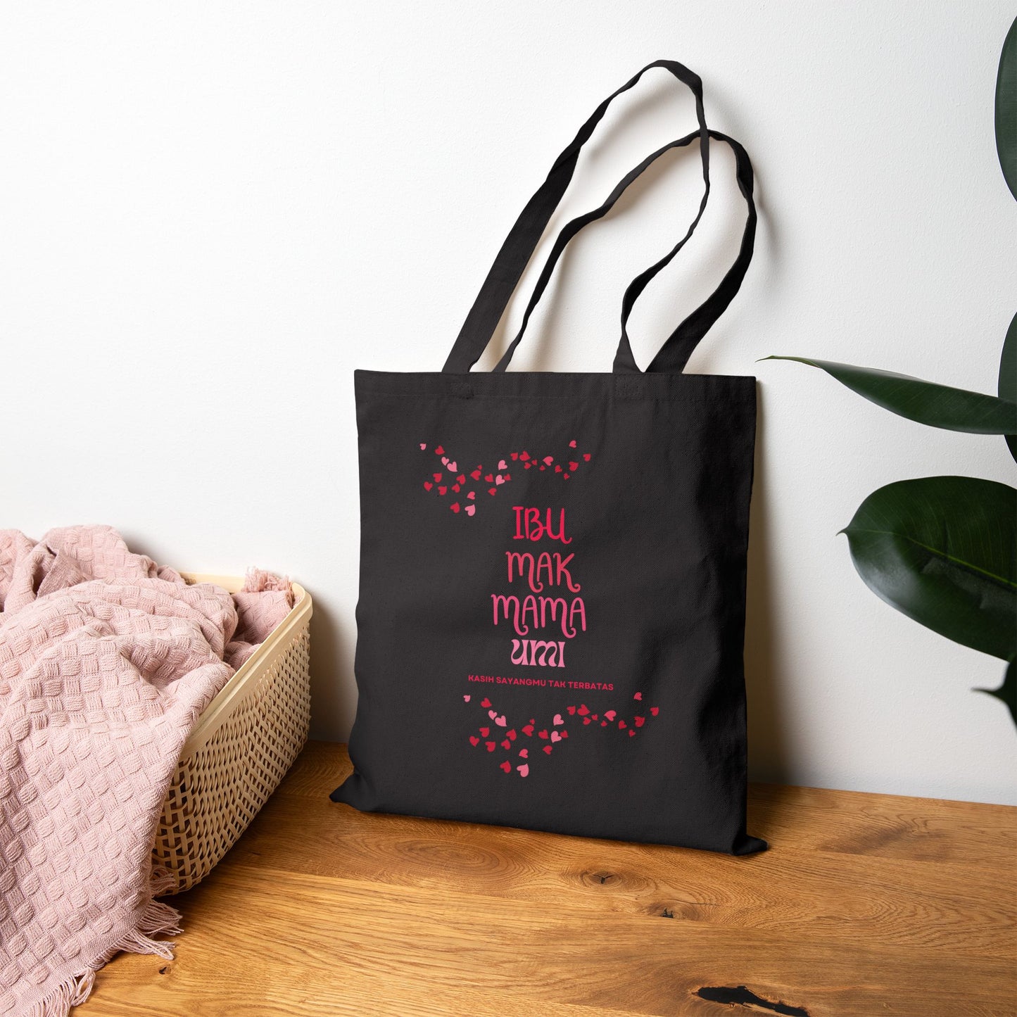 "Ibu, Mak, Mama. Umi" Cotton Canvas Tote Bag, 15" x 16"