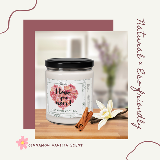 Cinnamon Vanilla Scented Soy Candle, 9oz
