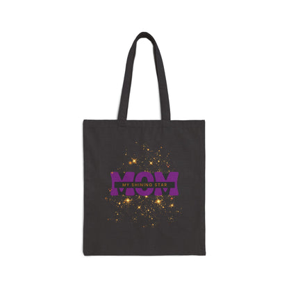 "Mom, My Shining Star" Cotton Canvas Tote Bag, 15" x 16"