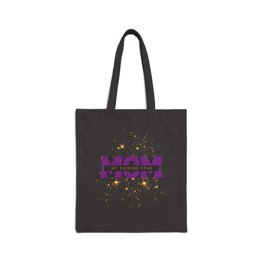"Mom, My Shining Star" Cotton Canvas Tote Bag, 15" x 16"
