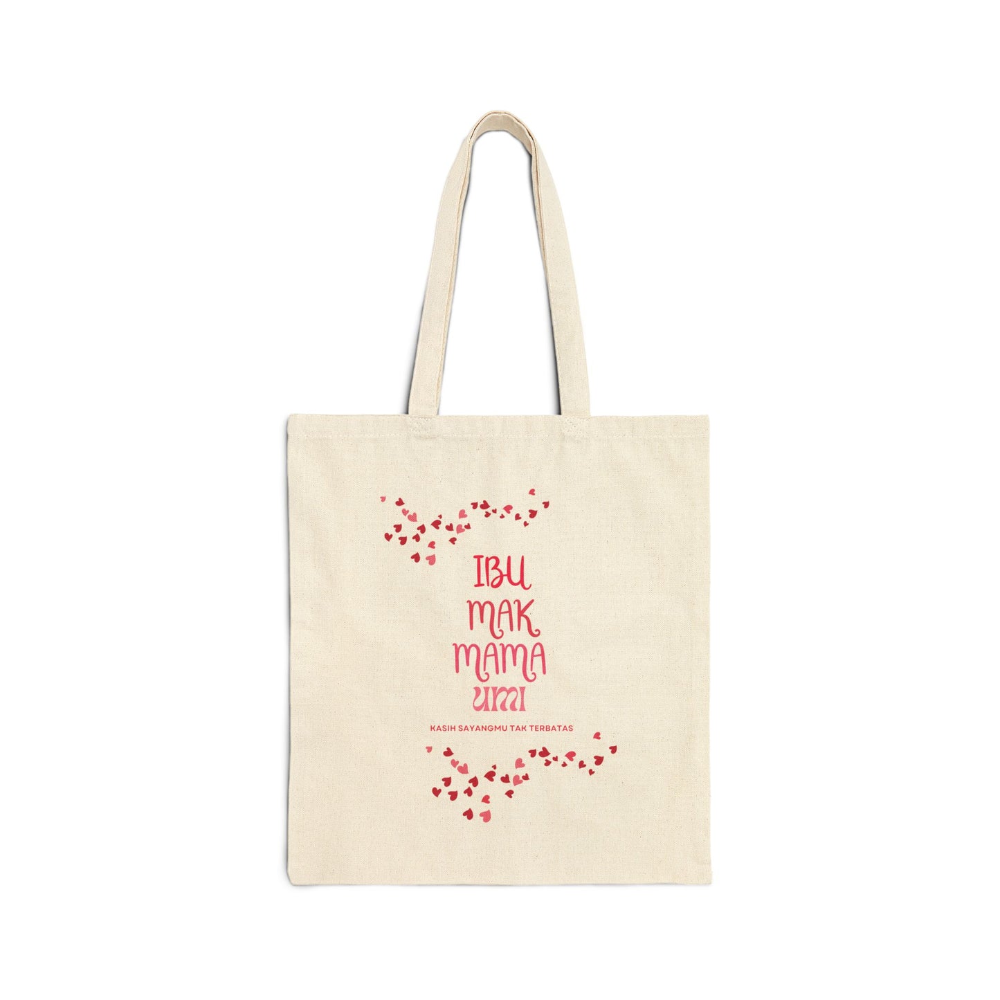 "Ibu, Mak, Mama. Umi" Cotton Canvas Tote Bag, 15" x 16"