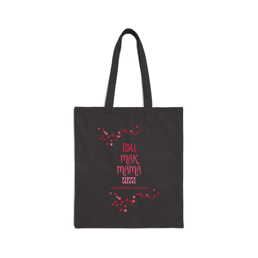 "Ibu, Mak, Mama. Umi" Cotton Canvas Tote Bag, 15" x 16"