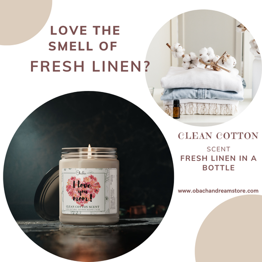 Clean Cotton Scented Soy Candle, 9oz